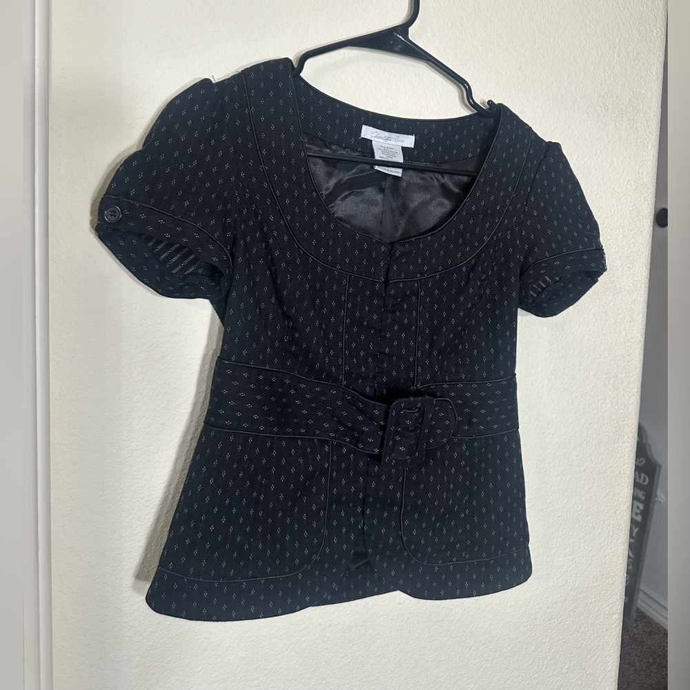 Charlotte Russe Black Belted Blouse